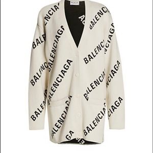 Balenciaga logo cardigan size XS